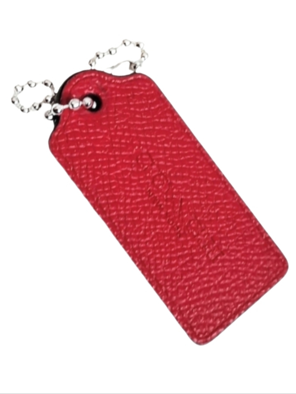 🍒 Coach 2.25" Dark Cherry Red Pebbled Leather Hangtag Keychain Bag Charm Fob